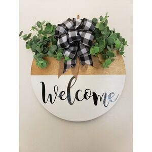Welcome  wreath Wooden front door decor farmhouse sign BEST SELLER  farmhou fron